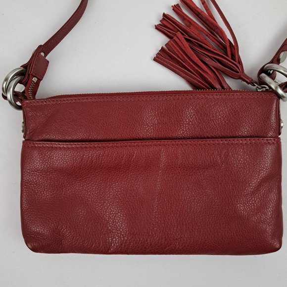 Hadaki Katy's Xbody Deep Red Leather Crossbody Bag - Picture 3 of 16
